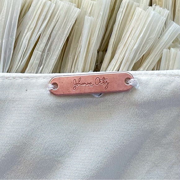 Johanna Ortiz Santuarios Crepe Raffia Midi Skirt Straw Neutral Ecru 10 FAIR - Picture 6 of 11